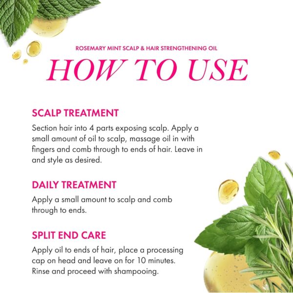 Mielle Organics Rosemary Mint Scalp & Hair Strengthening Oil for All Hair Types (2 Fl Oz)